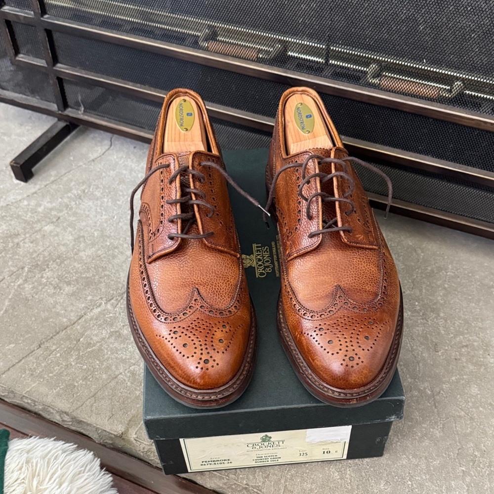 Crockett & Jones Pembroke Tan Leather Full Brogue Derby